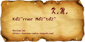 Körner Máté névjegykártya