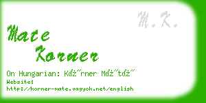 mate korner business card